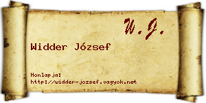 Widder József névjegykártya