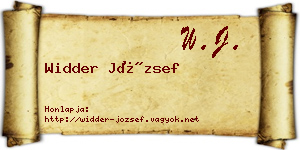 Widder József névjegykártya